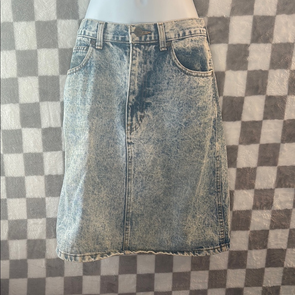 Sasson Vintage High Waisted Stone Washes Denim Skirt Size 5/6